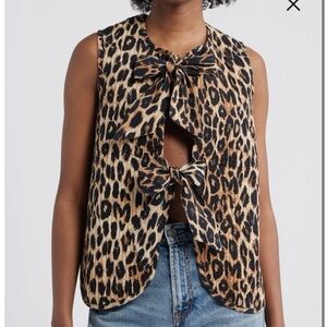 Damson Madder Leopard Print Cotton Quilted Vest